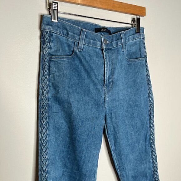 J Brand Blue Star Braid raw hem jeans - Picture 2 of 7